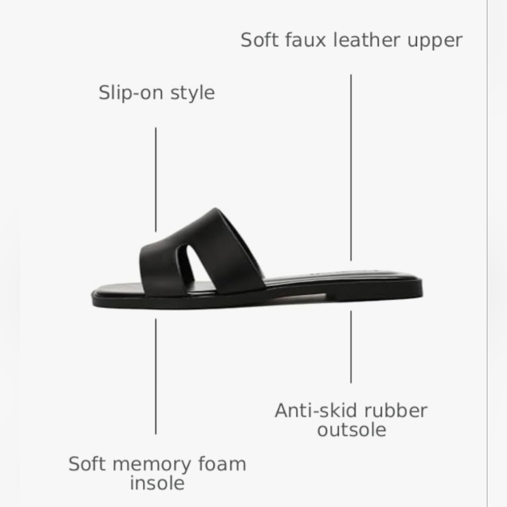 Stratuxx Kaze Women's Open Toe Flat Dress Slide Sandals - Picture 2 of 8